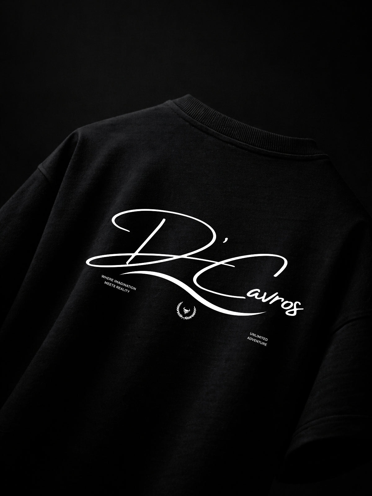 Black premium streetwear sweatshirt showcasing the design and logo, perfect for understanding what is GSM in fabric.