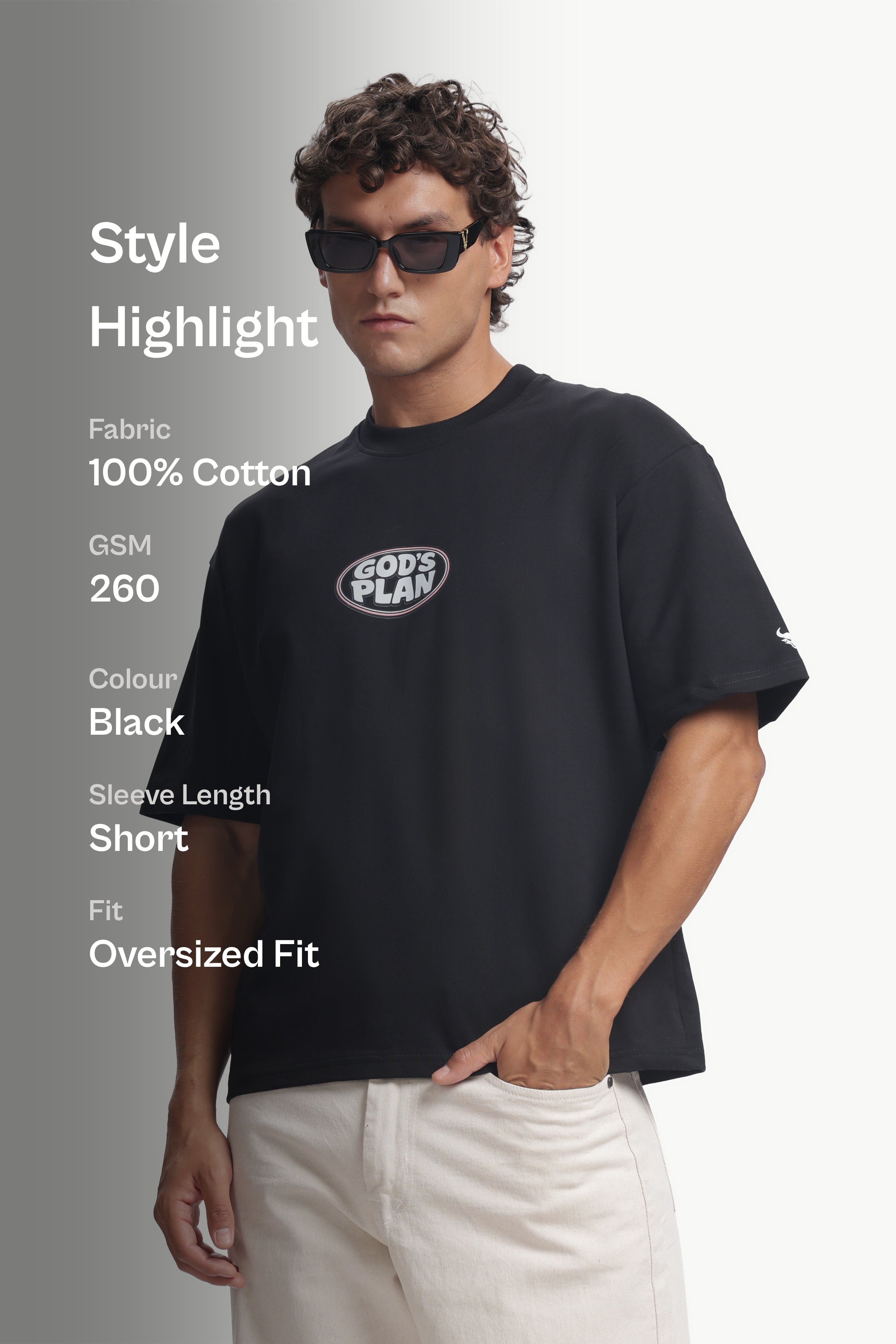 God's Plan Oversized Printed Tee