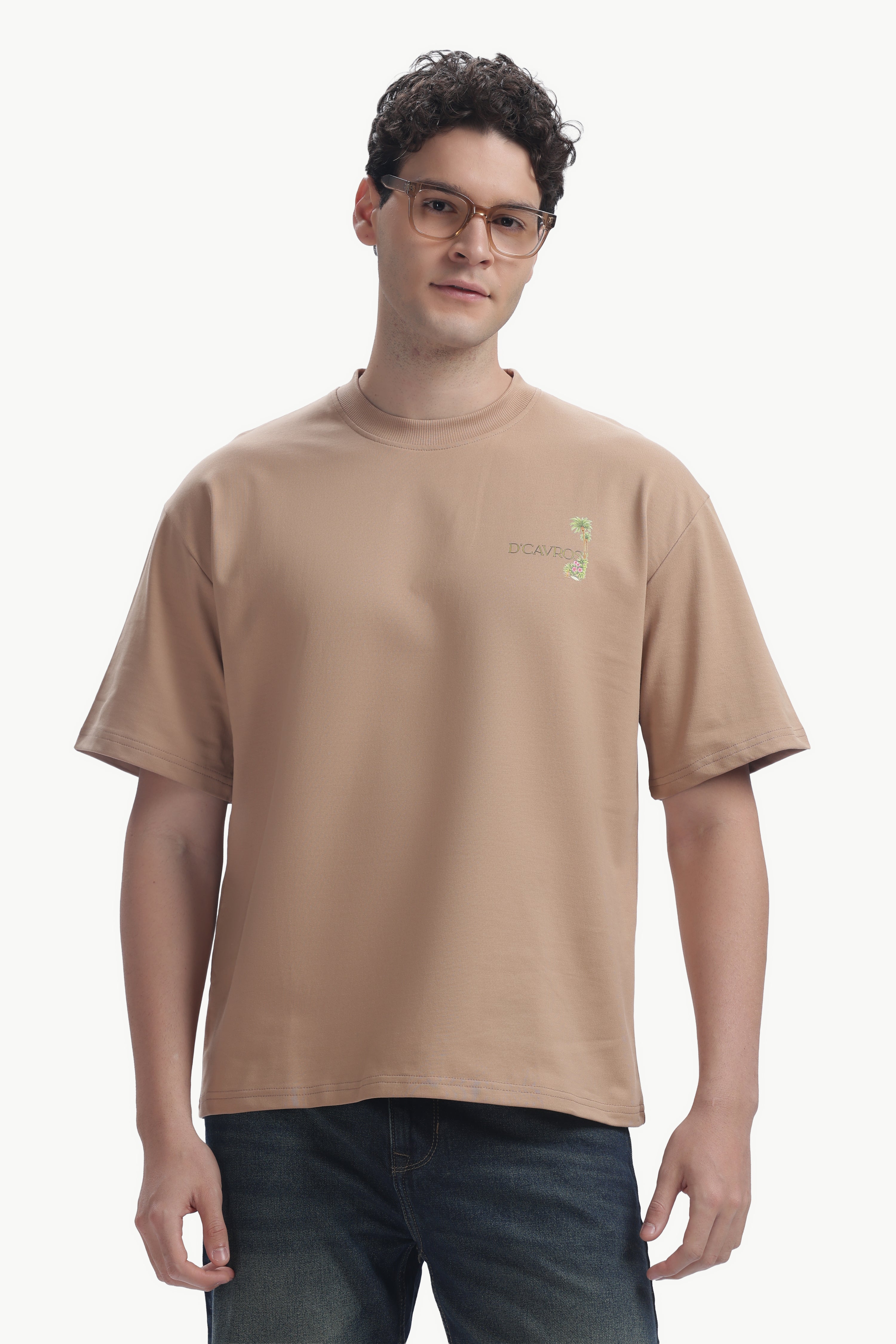 Amalfi coast Oversized Fit T-Shirt worn by a model, showcasing its relaxed fit and comfortable style.