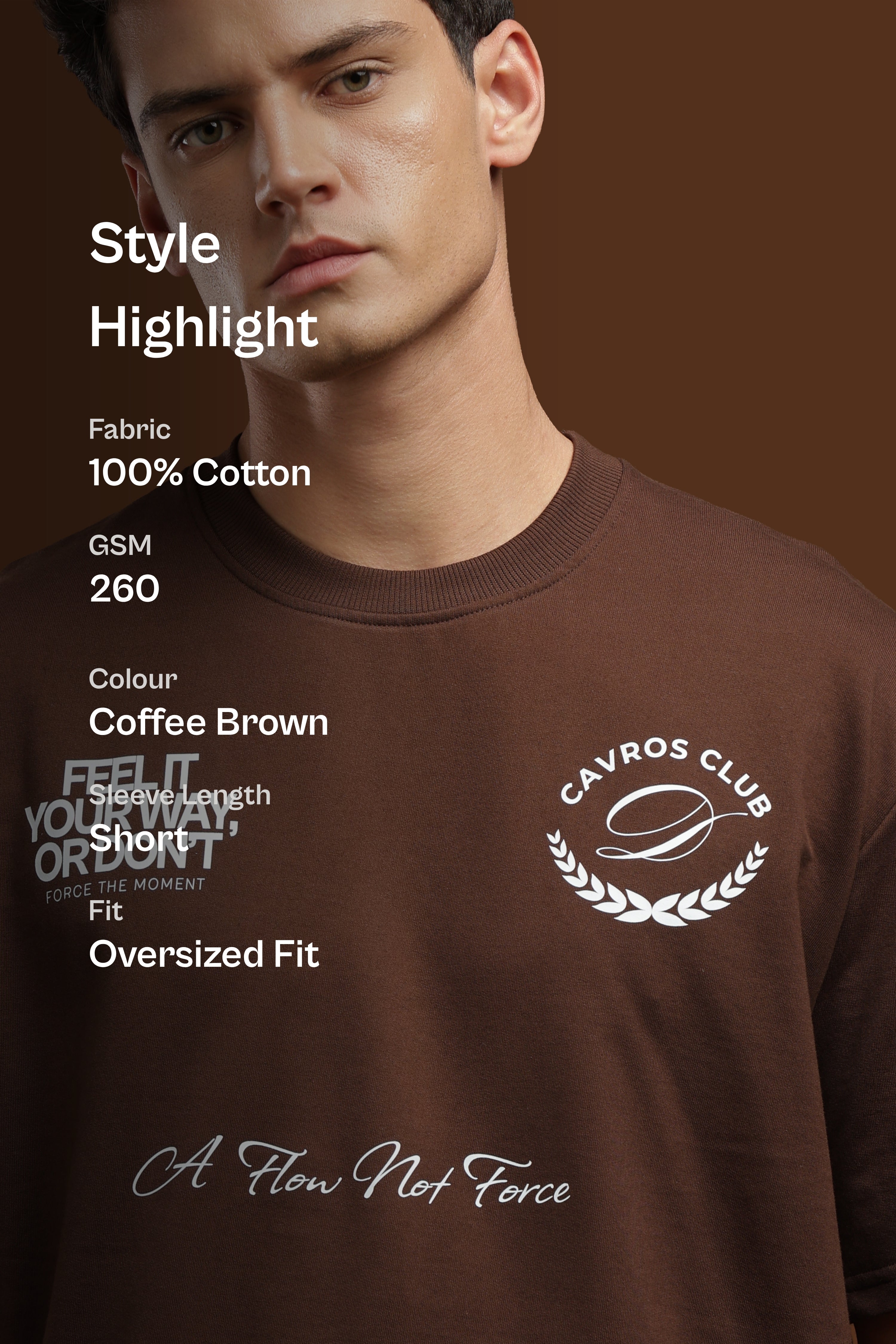 Oversized Fit Club Printed T-Shirt