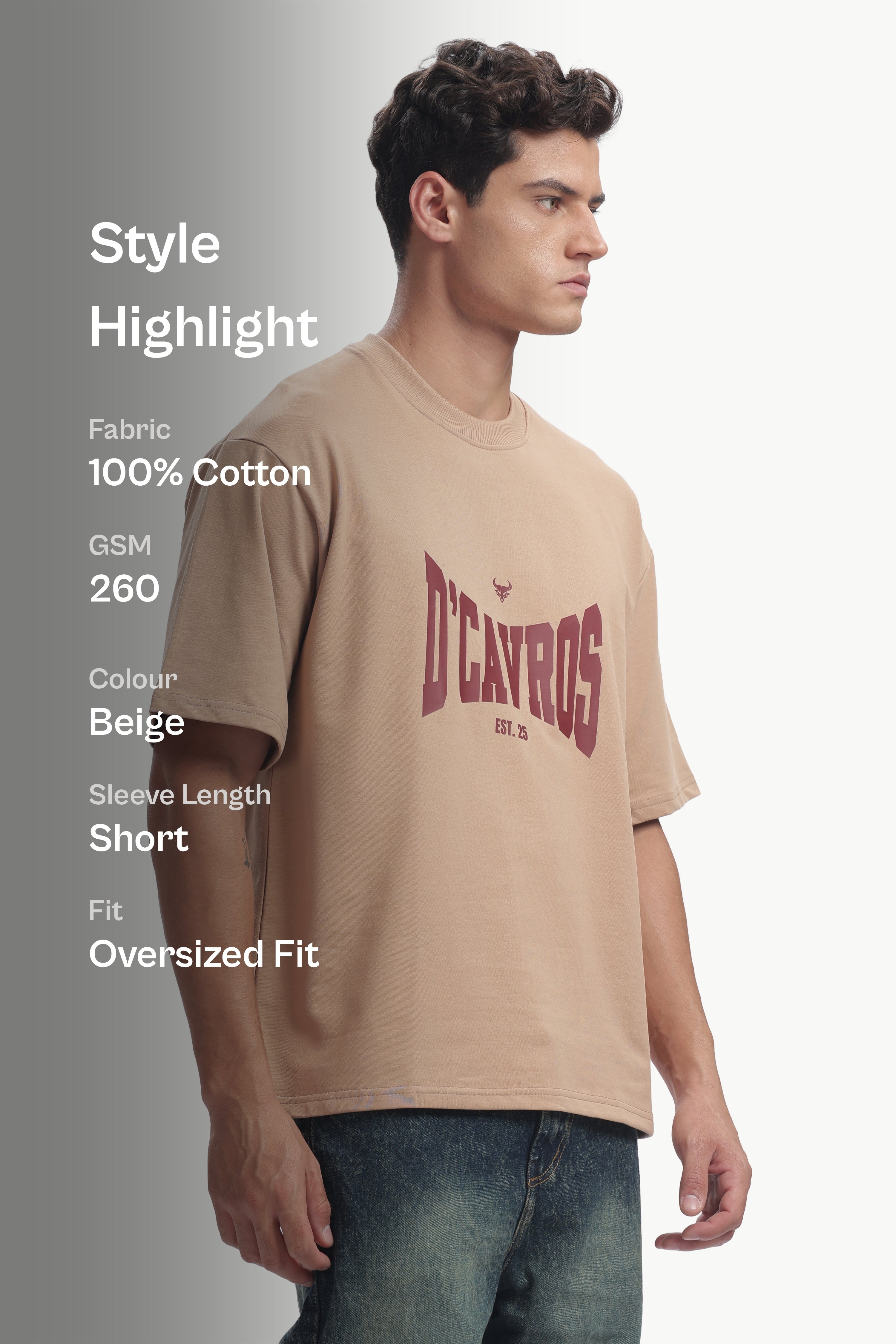 Classic Typography Oversized Fit T-Shirt
