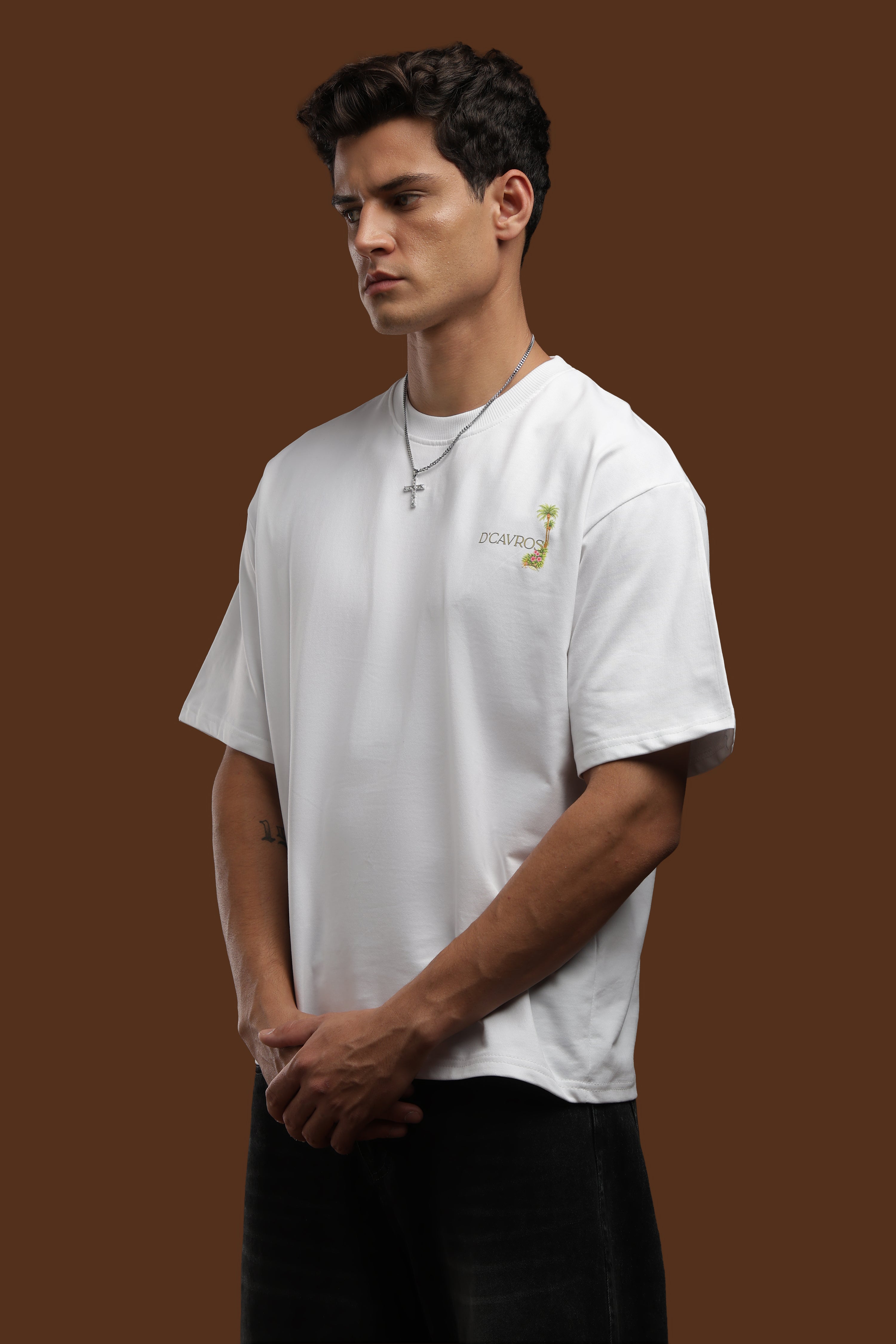 Amalfi coast Oversized Fit T-Shirt worn by a model with a relaxed fit and stylish design.