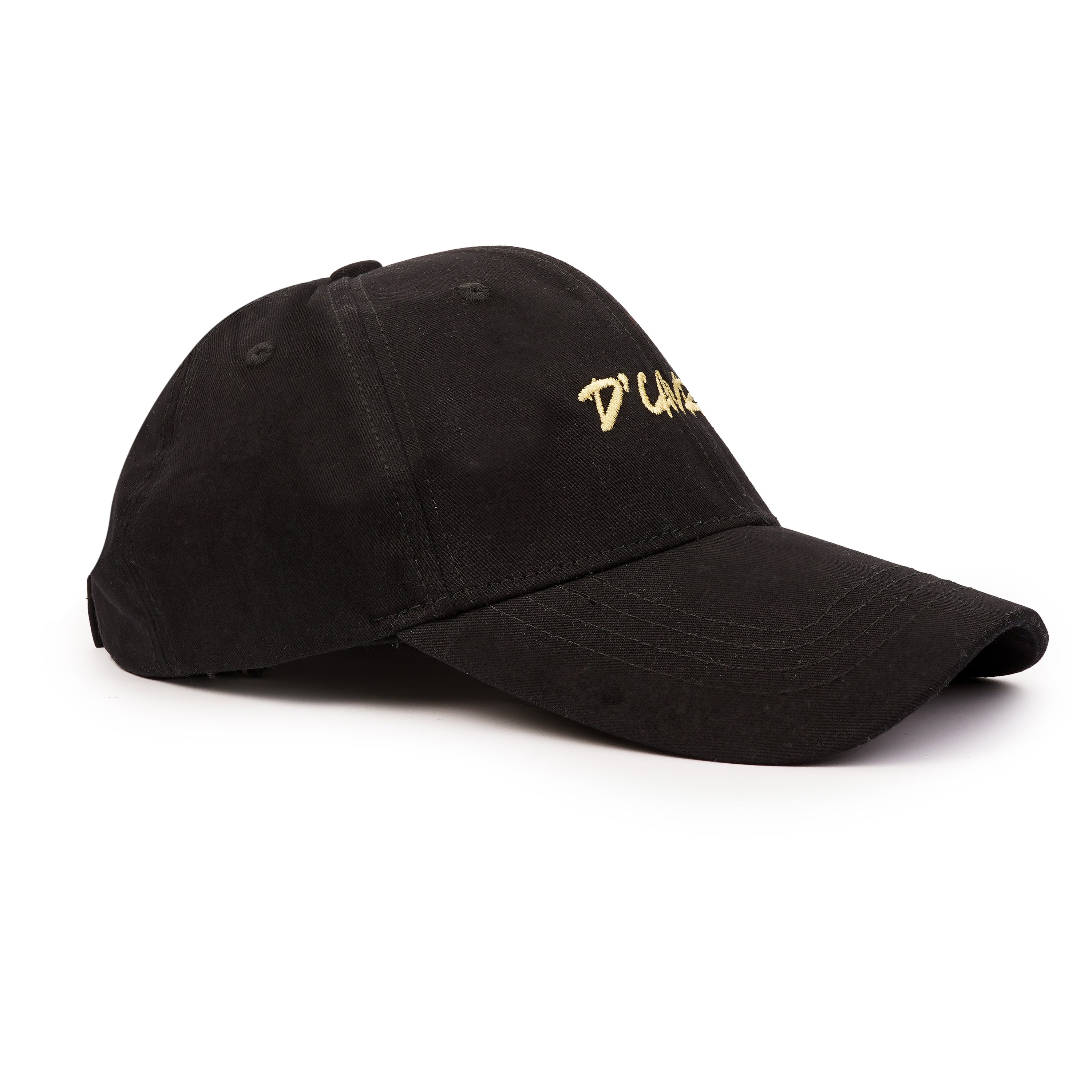 BaseBall Ottoman Cap by D'CAVROS in black with embroidered logo, perfect for sporty and casual styles.