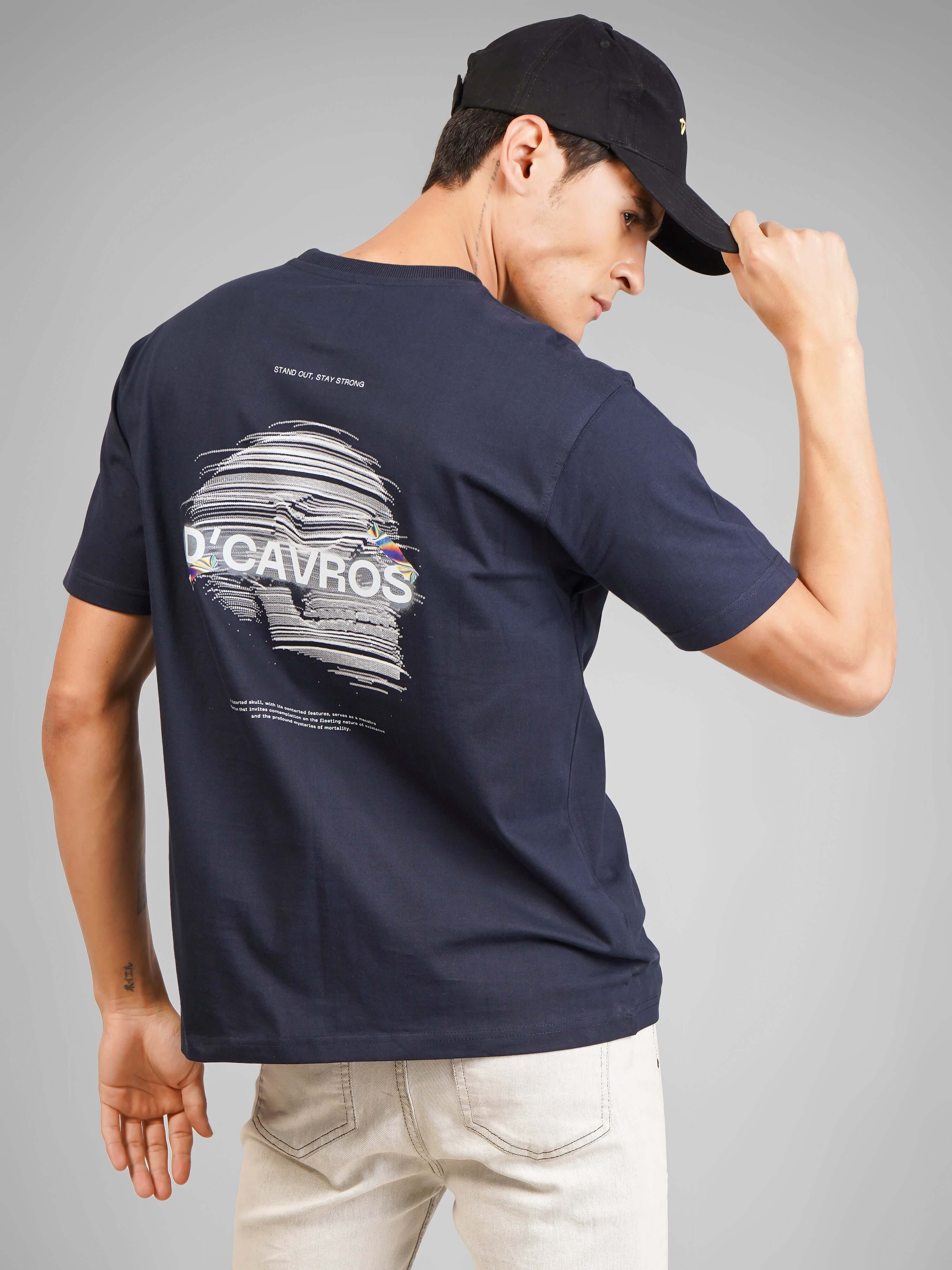 Model wearing The Skull Creature t-shirt featuring a graphic print on the back and relaxed fit for comfortable style.