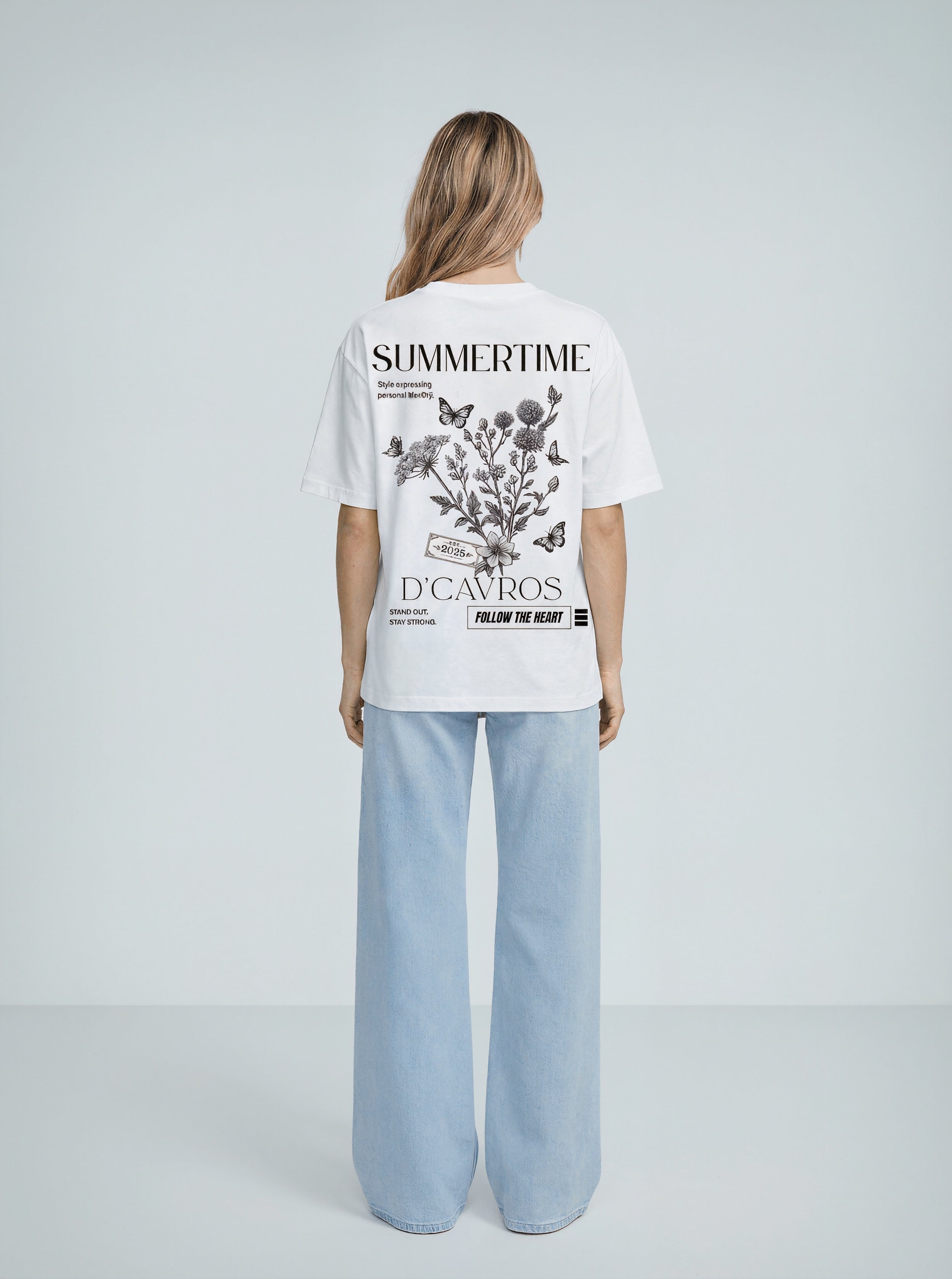 Oversized Graphics Printed T-Shirt with a bold summertime back print, relaxed fit, perfect for everyday comfort.