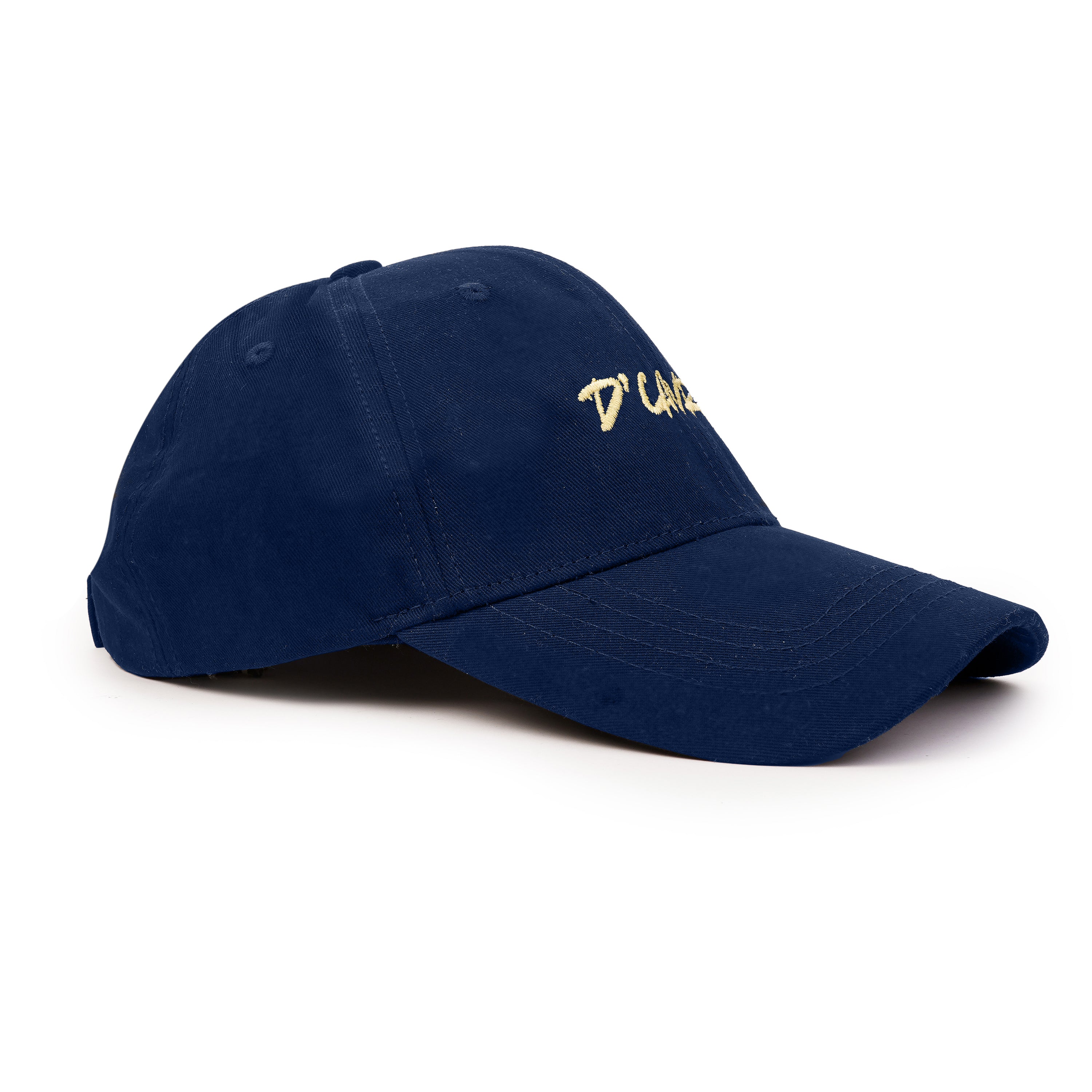 D'CAVROS Original Classic Navy Blue baseball cap with embroidered logo in navy blue