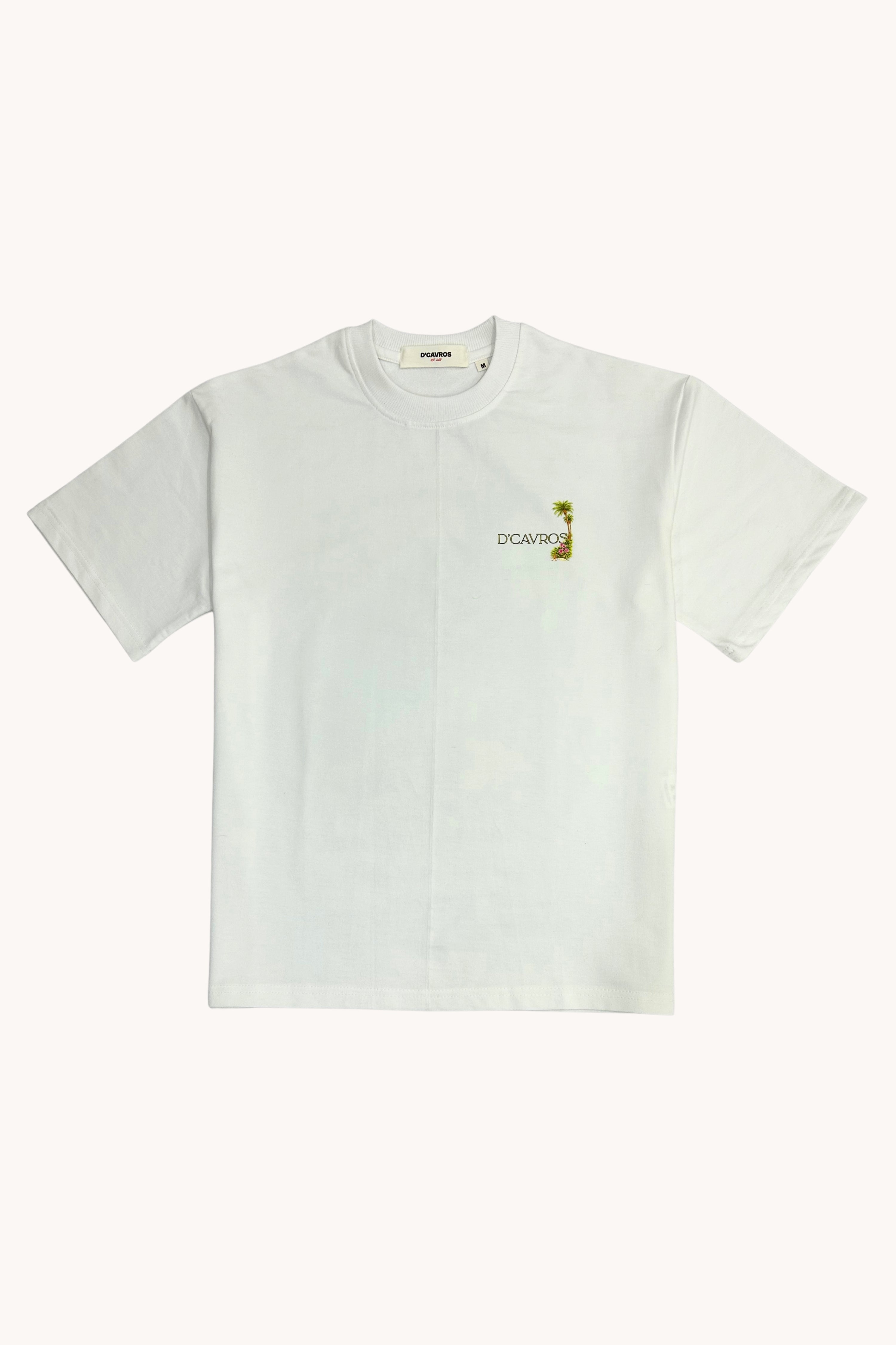 Amalfi coast Oversized Fit T-Shirt in white with vibrant coastal back print and relaxed fit.