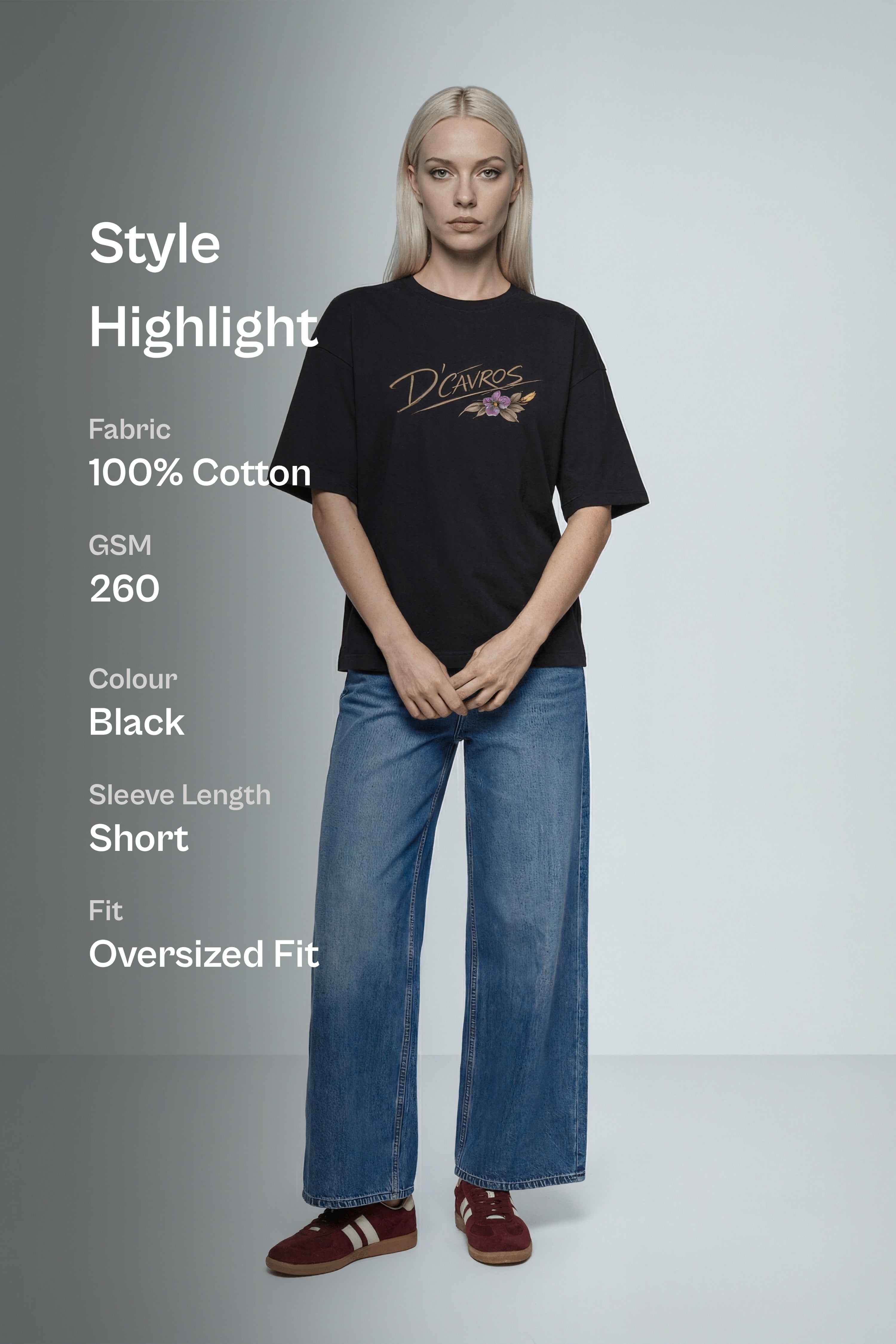 Oversized Printed-Frames T-Shirt