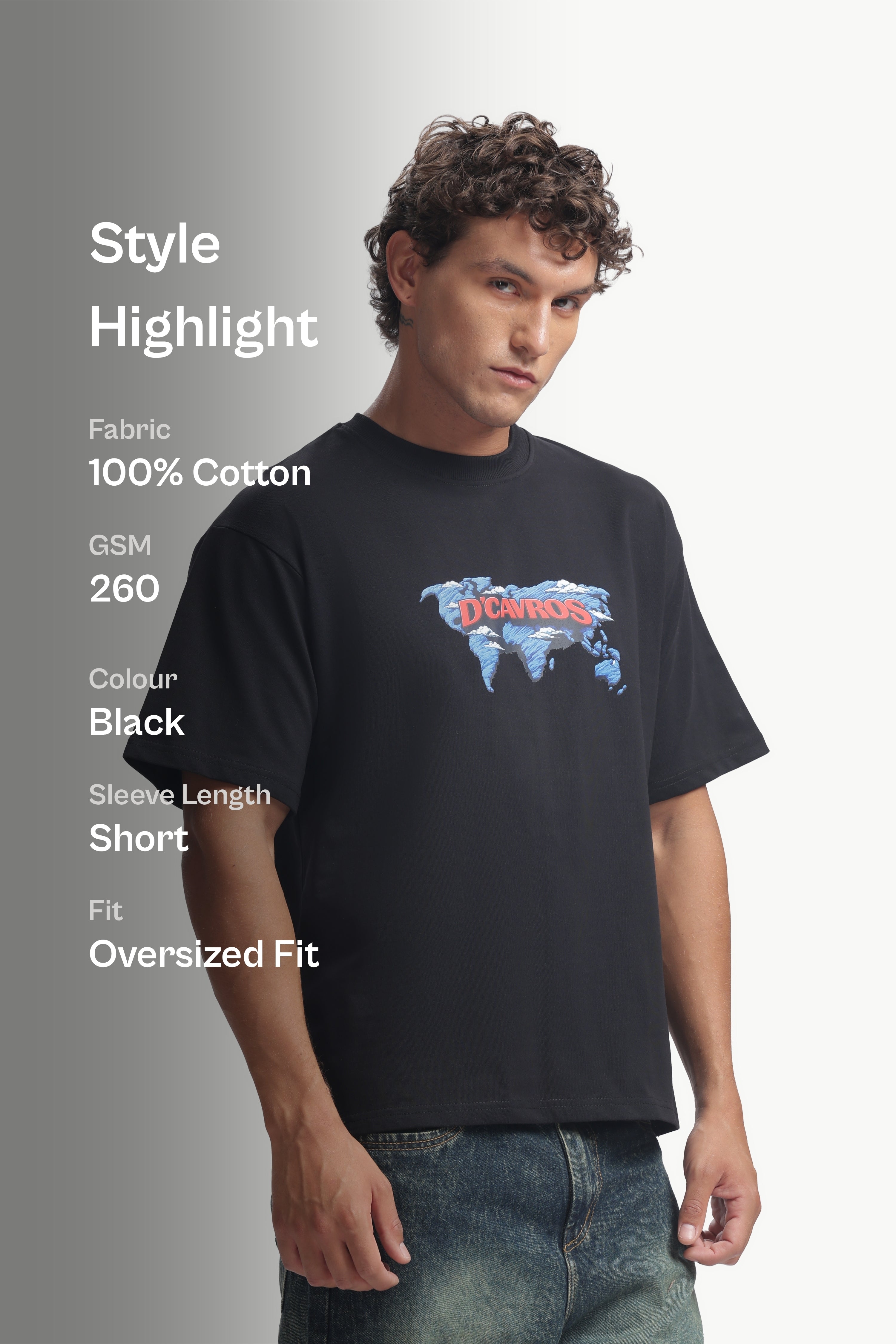 World Map Oversized T-Shirt