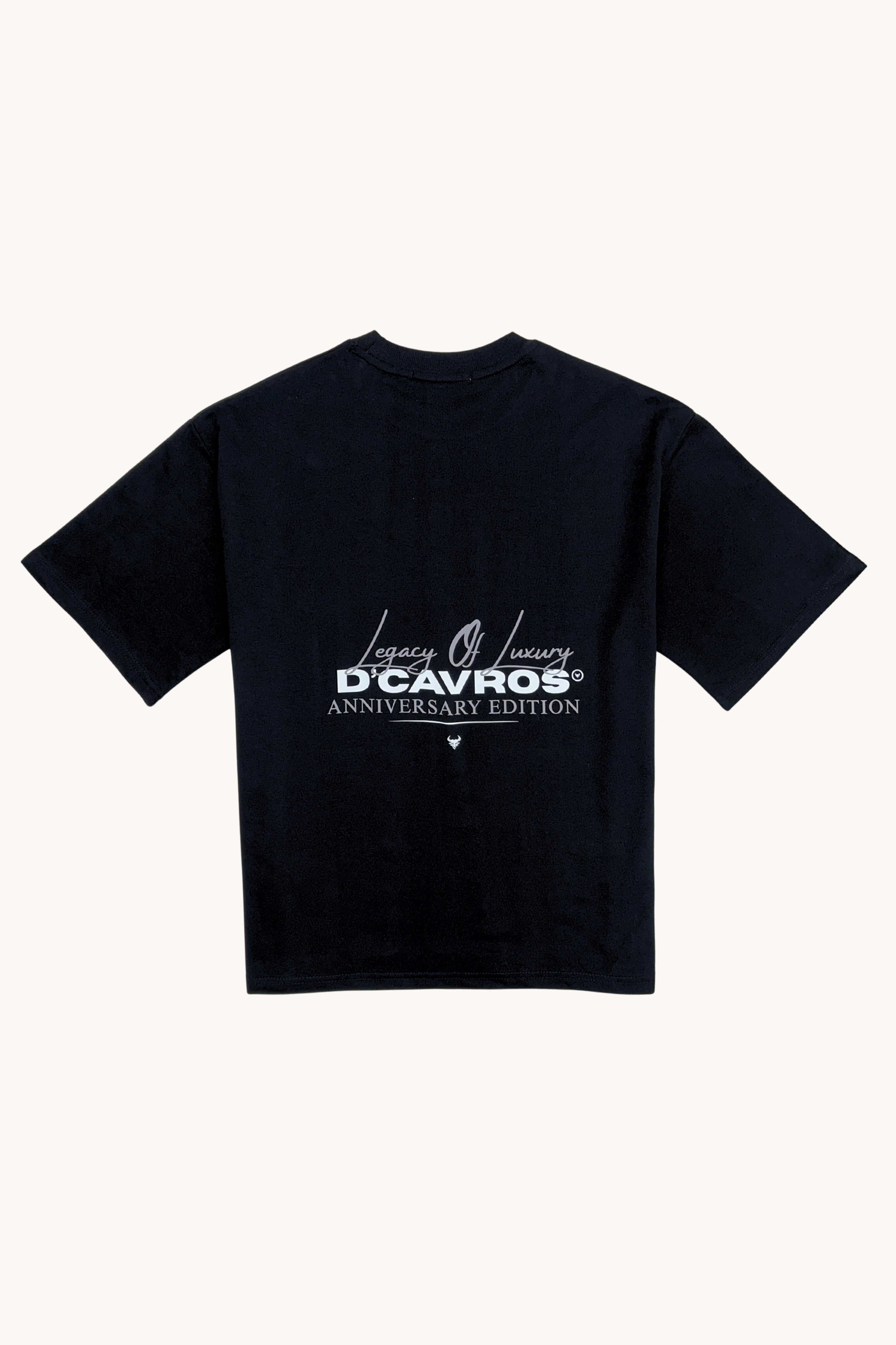 Loose Fit Legacy Printed T-Shirt featuring anniversary graphics on the back in a stylish black design.